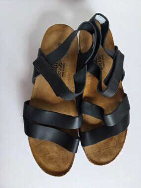 Naot Kayla Black Leather Sandals